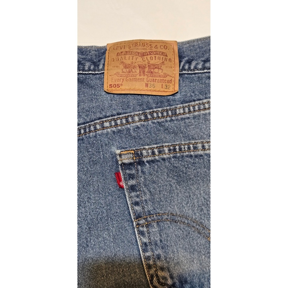 Vintage Y2K Levis 505 Jeans Mens 36x32 Made USA Regular Fit Straight Leg 2002 - Picture 6 of 7